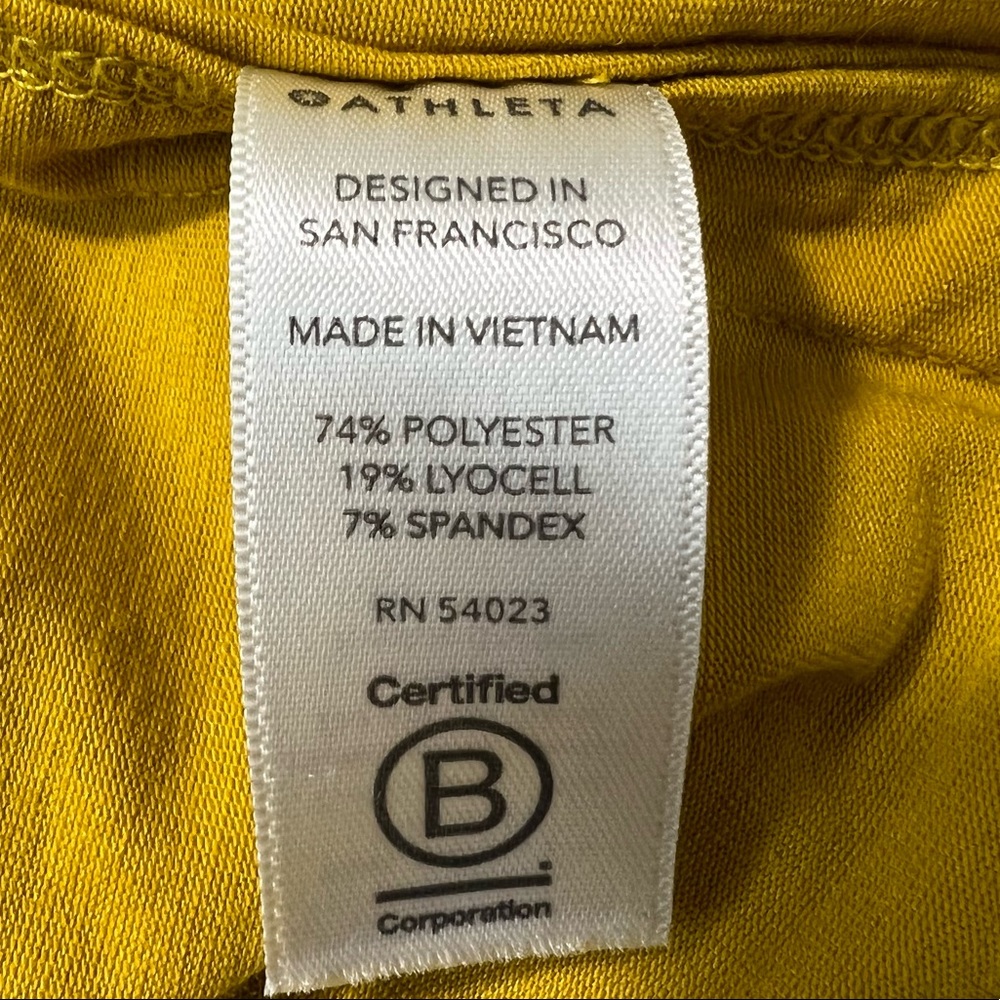 ATHLETA Yellow Mustard Short Sleeve Soft Top - Picture 6 of 6